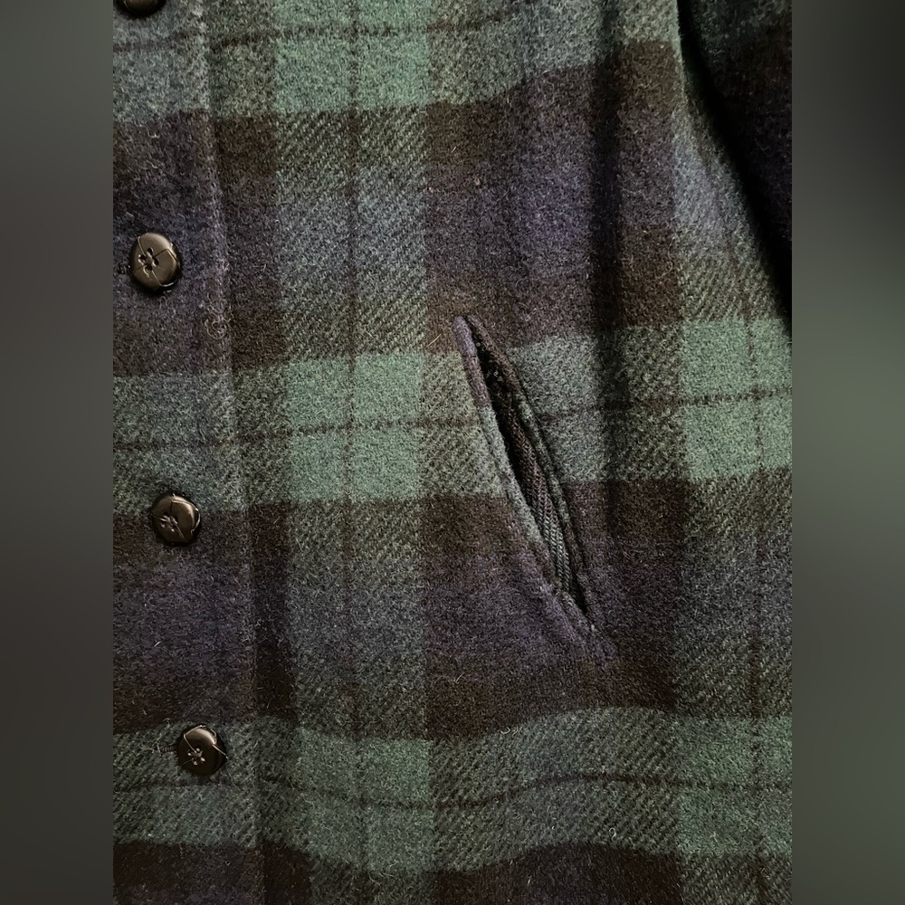 GAP Wool Blend Plaid Peacoat- Size: M - Picture 5 of 5